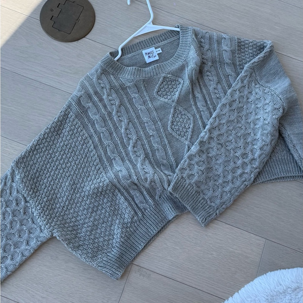 Grey princess Polly baggy cropped sweater